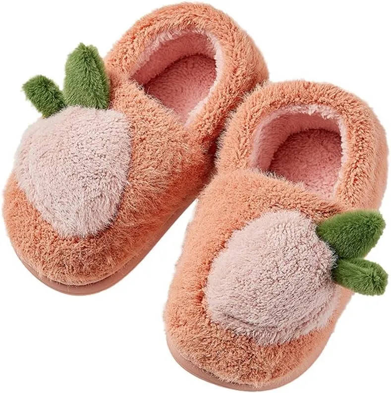 Toddler Boys Girls House Slippers Kids Cute Slippers witjh Memory Foam Plush Warm Winter House Shoes Non Slip for Indoor and Outdoor