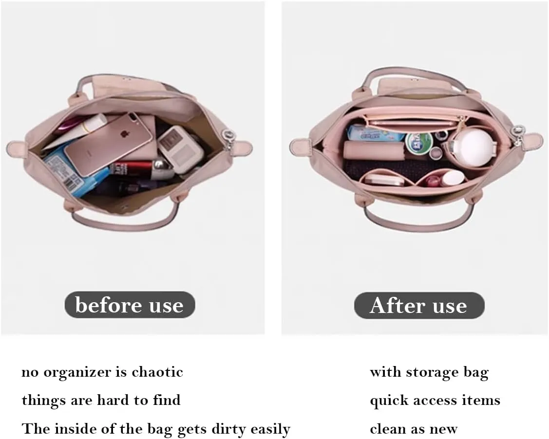 Tote organizer, Longchamp organizer insert for Longchamp Le Pliage Neo crossbody bag (M(14.5x5.9x9.8), Pink)