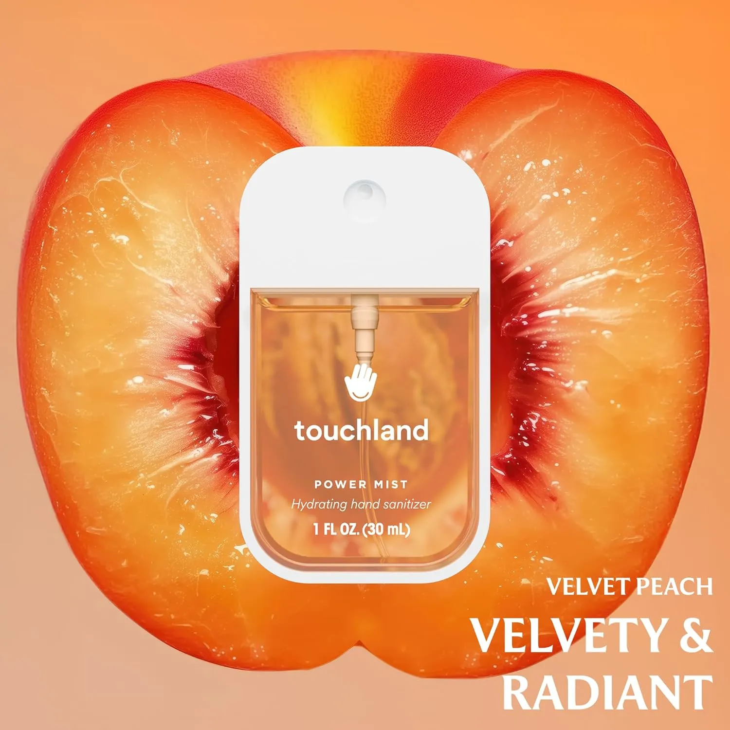 Touchland Power Mist Hydrating Hand Sanitizer Spray, BLOSSOM 5 Set (Lavender, Vanilla, Rainwater, Peach, Applelicious), 1 FL. OZ. Travel Size (Set of 5)
