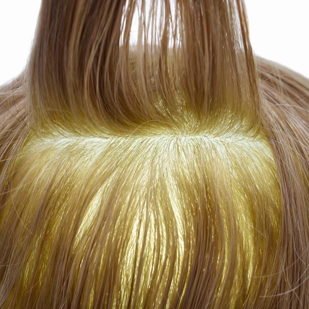 Toupee for Men Hair System Full Poly Mens Toupee Injected PU Mens Hairpieces Soft European Human Hair Units Durable Mens Hair Piece Medium Density6X8"-120% Density-#10R