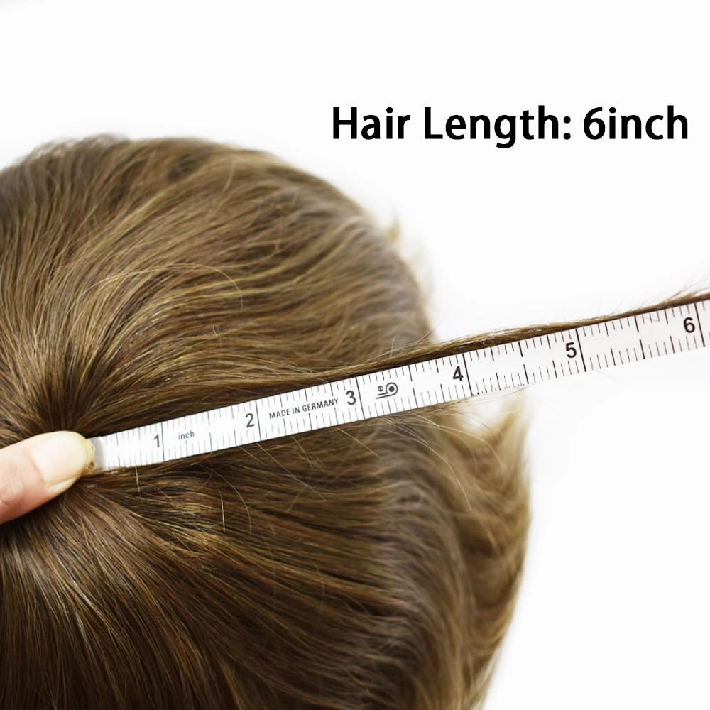 Toupee Hair For Men European Human Hair Piece Men Hair Replacemnt System Fine Mono Mens Toupee Hairpiece Protesis Capilar Hombre 7X9#17 Dark Ash Blonde 120% Density