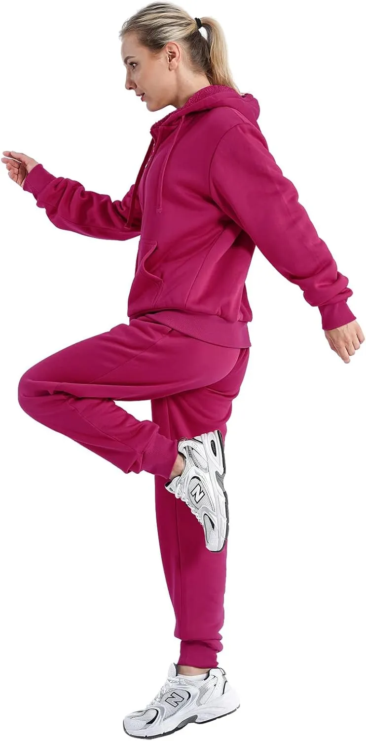 Track Suits for Women Set Sherpa lined Casual 2 Piece Outfits Sweatsuit