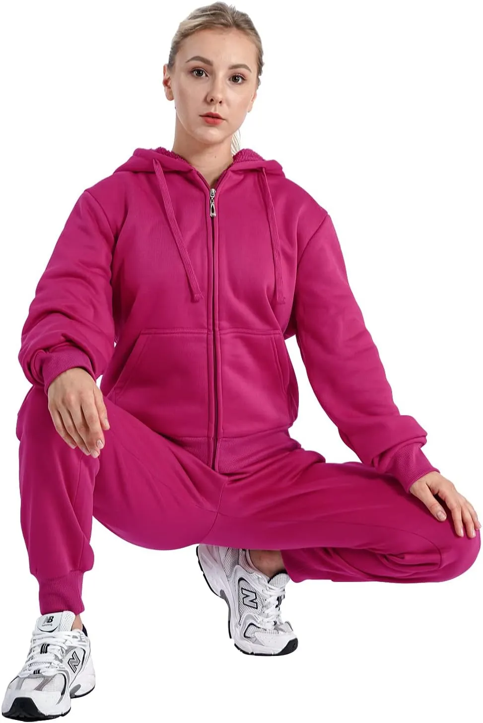Track Suits for Women Set Sherpa lined Casual 2 Piece Outfits Sweatsuit