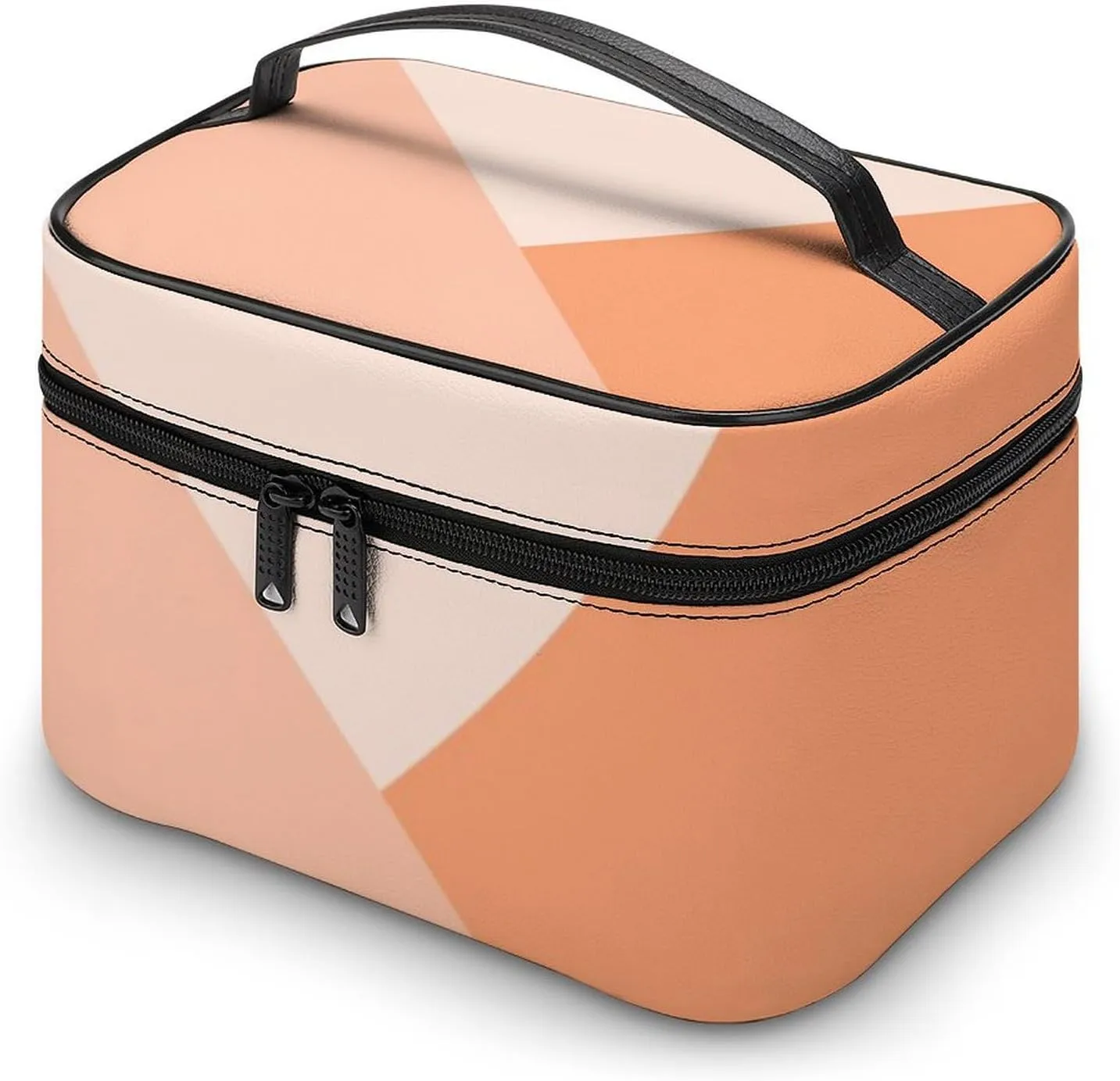 Travel Makeup Bag, Peach Summer Coral Orange Cosmetic Bags for Women Large Capacity Waterproof Toiletry Bag Make up Organizer