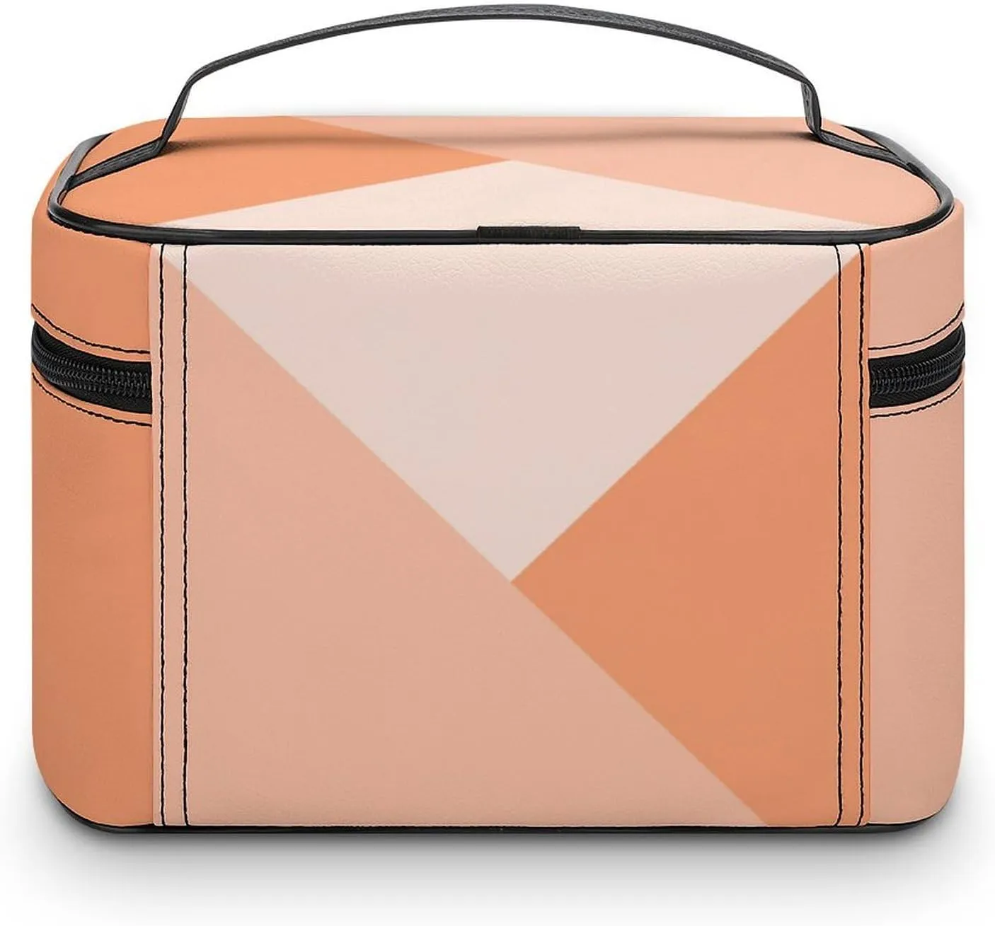 Travel Makeup Bag, Peach Summer Coral Orange Cosmetic Bags for Women Large Capacity Waterproof Toiletry Bag Make up Organizer