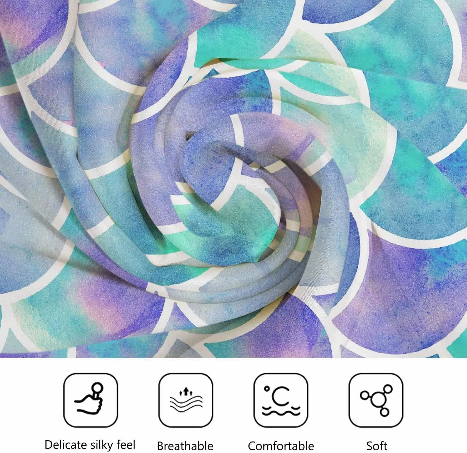 Tropical Flowers Head Scarf Silk Feel Like Bandana Soft for Women Girls…