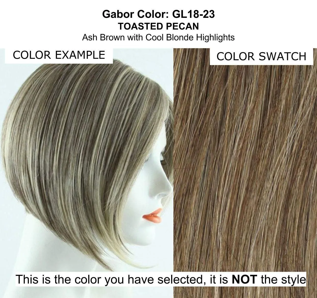True Demure Wig Color GL18-23 TOASTED PECAN - Gabor Wigs 4" Short Soft Feathered Wavy Synthetic Nape-Hugging Bundle MaxWigs Hairloss Booklet
