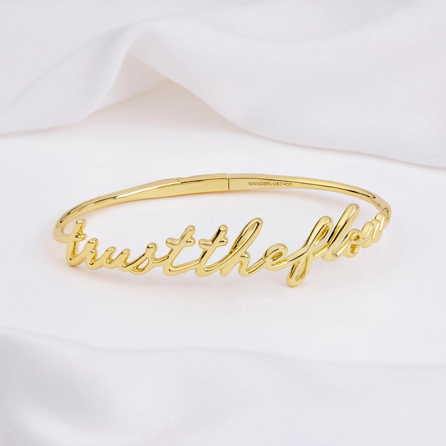 Trust The Flow Gold Bangle