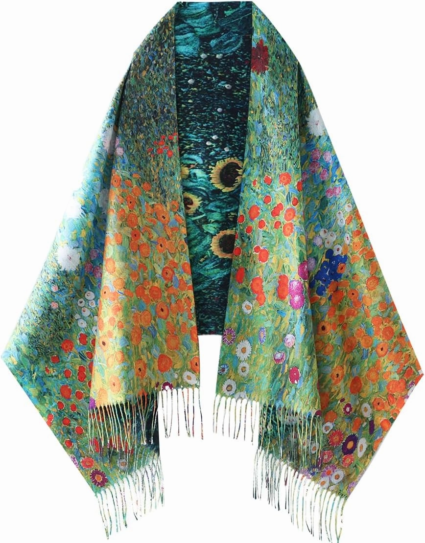 Umjetnost Soft Cashmere Feel Scarf For Women Winter Warm Scarves Large Shawl Wrap Monet Van Gogh Art Print