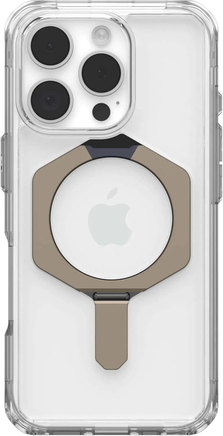 URBAN ARMOR GEAR UAG Designed for iPhone 16 Pro Case 6.3" Plyo XTE - Compatible with MagSafe Charging & Kickstand Rugged Anti-Yellowing Transparent Clear MIL-Grade Protective Cover, Clear/Titanium