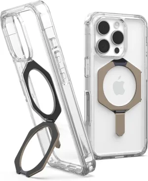URBAN ARMOR GEAR UAG Designed for iPhone 16 Pro Case 6.3" Plyo XTE - Compatible with MagSafe Charging & Kickstand Rugged Anti-Yellowing Transparent Clear MIL-Grade Protective Cover, Clear/Titanium