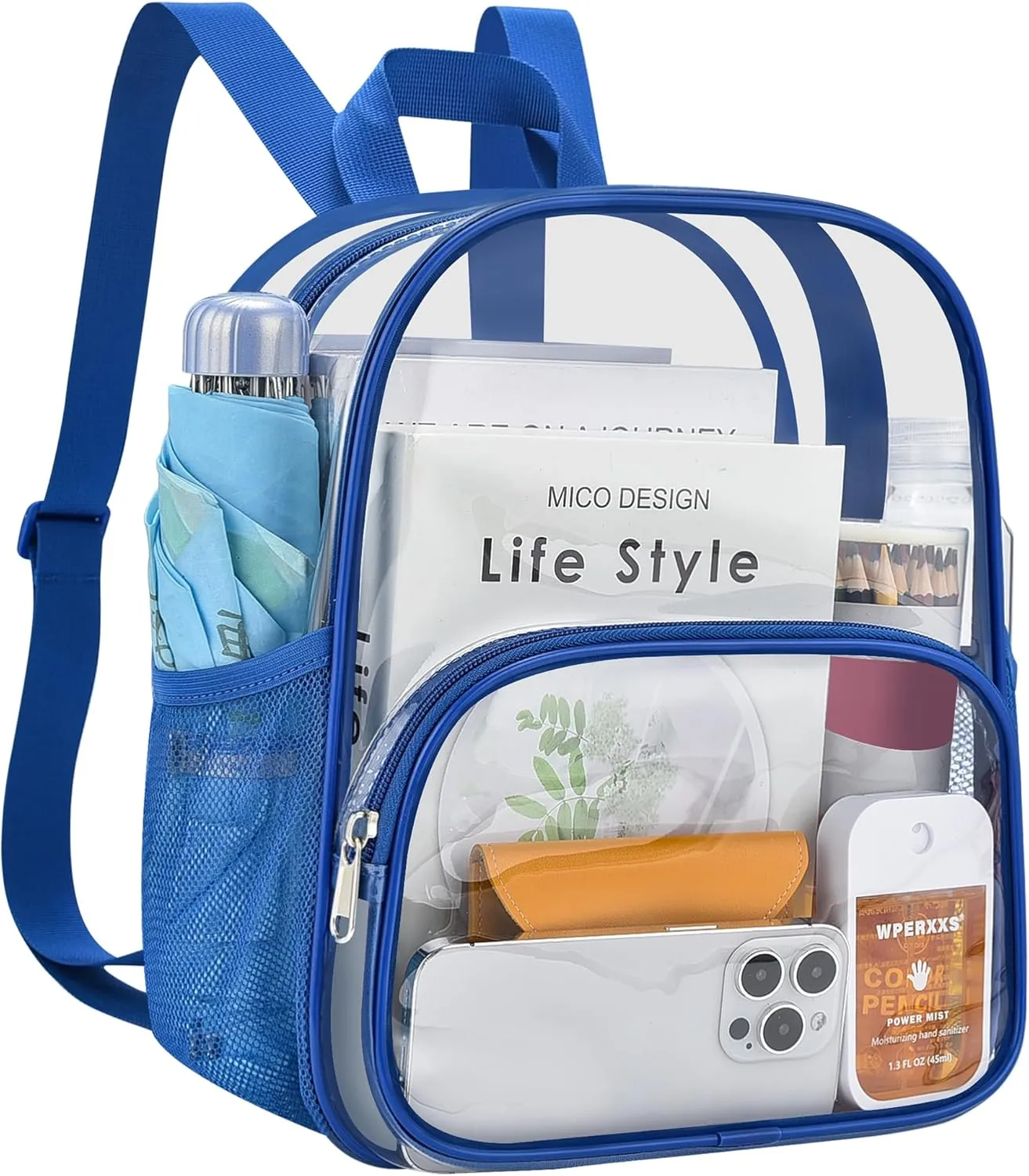 USPECLARE Clear Backpack for Stadium Events Small Clear Backpack 11.5x9.5x6 for Concert Sport Events Work Travel