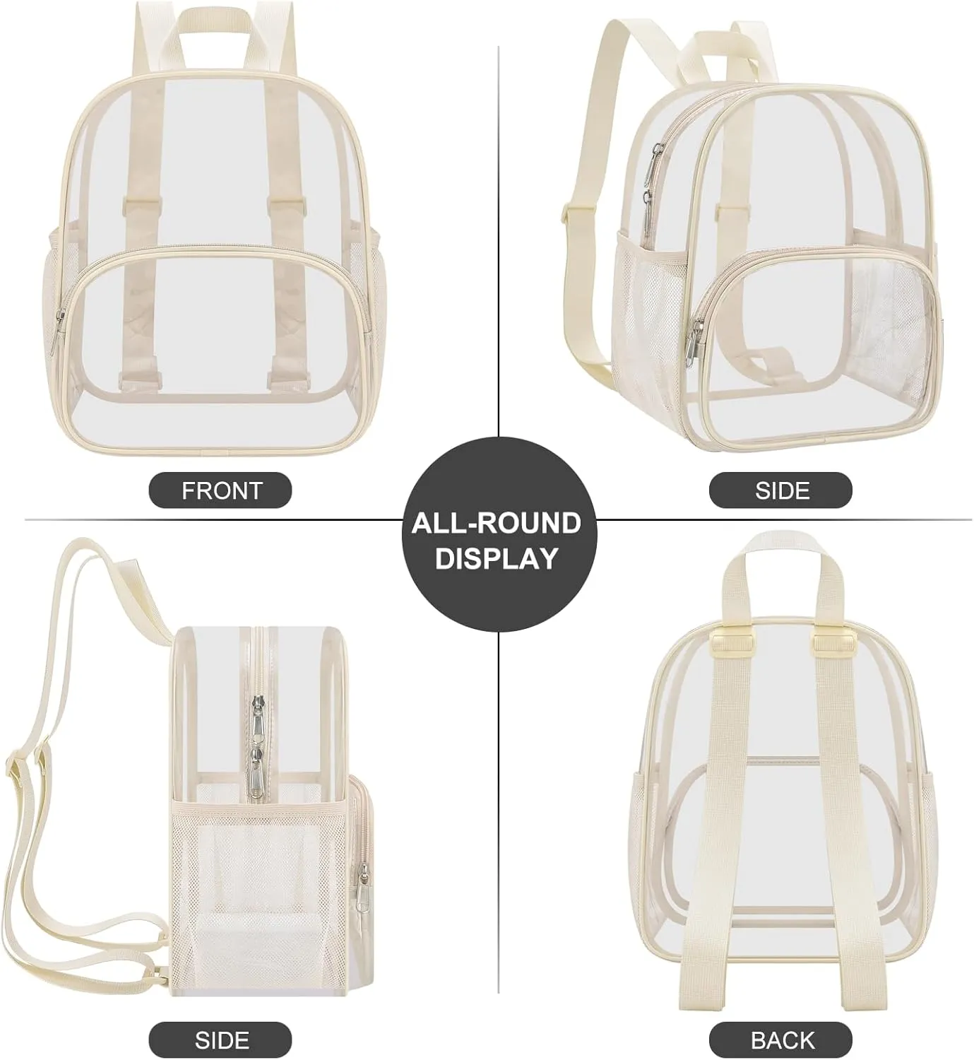 USPECLARE Clear Backpack for Stadium Events Small Clear Backpack 11.5x9.5x6 for Concert Sport Events Work Travel