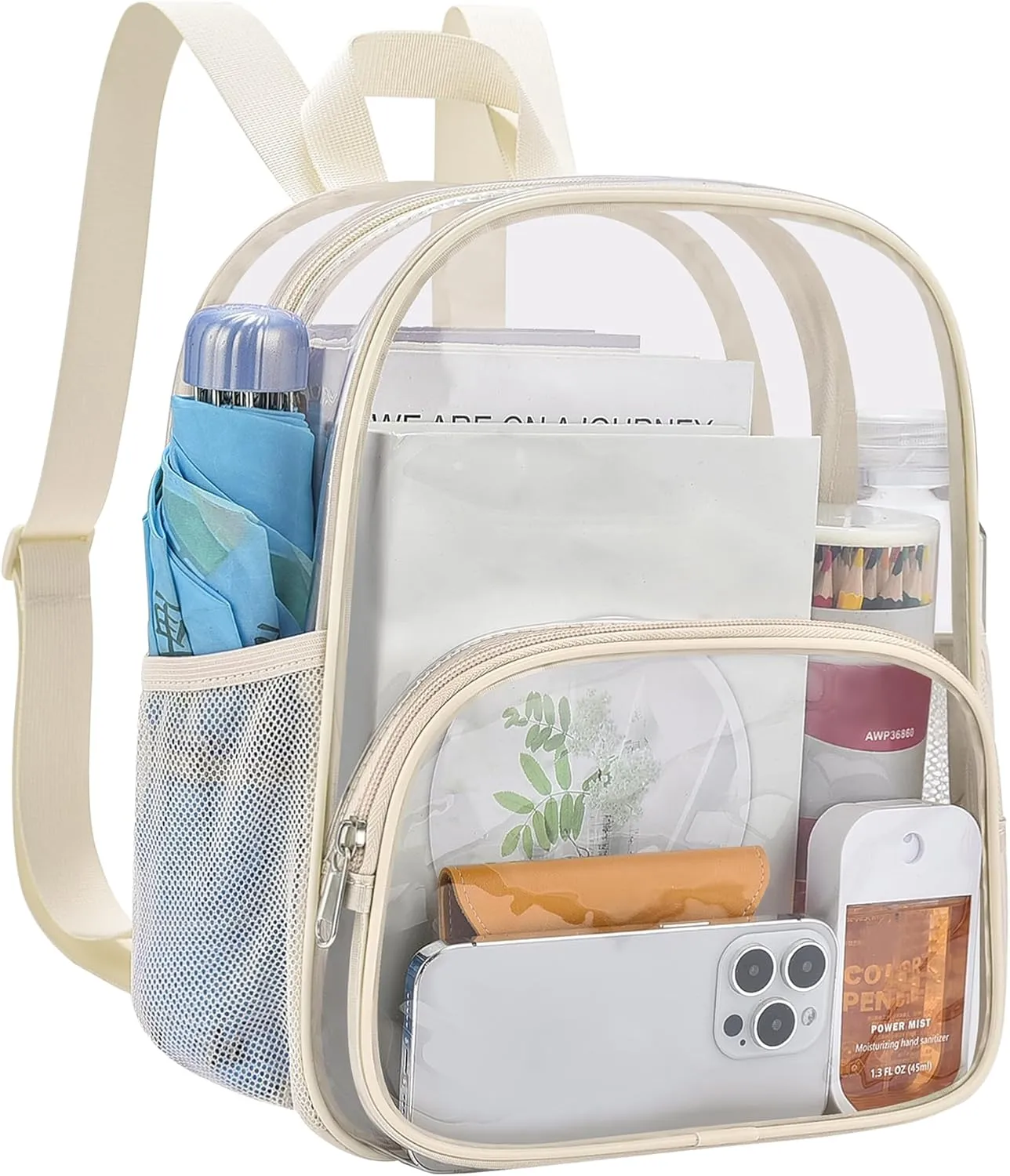 USPECLARE Clear Backpack for Stadium Events Small Clear Backpack 11.5x9.5x6 for Concert Sport Events Work Travel