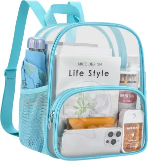 USPECLARE Clear Backpack for Stadium Events Small Clear Backpack 11.5x9.5x6 for Concert Sport Events Work Travel