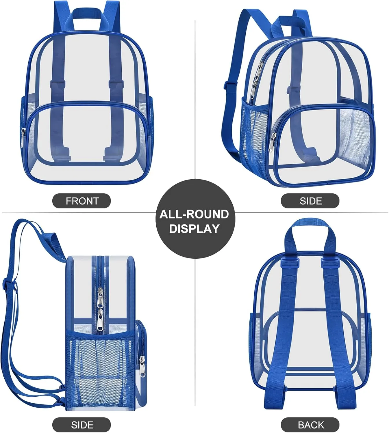 USPECLARE Clear Backpack for Stadium Events Small Clear Backpack 11.5x9.5x6 for Concert Sport Events Work Travel