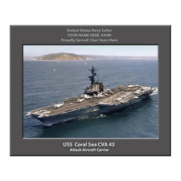 USS Coral Sea CVA-43 Personalized United States Navy Ship