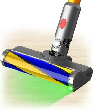 Vacuum Attachments with Dust Detect Green Light for Dyson V7 V8 V10 V11 V15 Cordless Cleaners, Hard Floor Soft Roller Brush Head Motorhead Replacement Accessories Parts