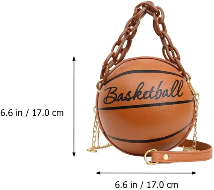 VALICLUD Crossbody Bag Round Basketball Shaped Handbag Novelty Purse Circle Shoulder Bag for Women