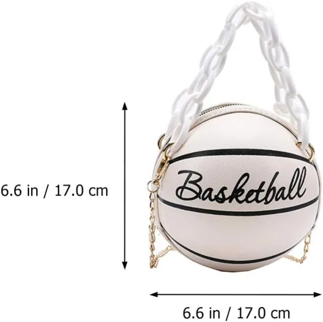 VALICLUD Crossbody Bag Round Basketball Shaped Handbag Novelty Purse Circle Shoulder Bag for Women