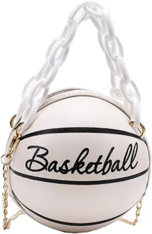 VALICLUD Crossbody Bag Round Basketball Shaped Handbag Novelty Purse Circle Shoulder Bag for Women