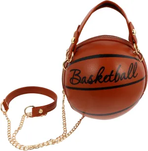 VALICLUD Crossbody Bag Round Basketball Shaped Handbag Novelty Purse Circle Shoulder Bag for Women