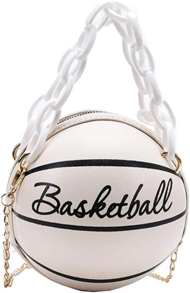 VALICLUD Crossbody Bag Round Basketball Shaped Handbag Novelty Purse Circle Shoulder Bag for Women