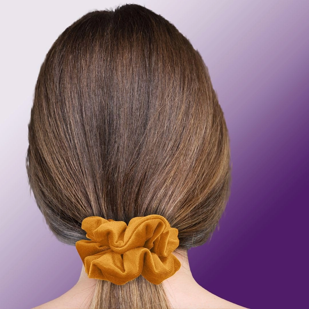 Velvet Scrunchies 3-Pack Gift Set Premium Plush Ponytail Holder Made in the USA Bronze Brown Black