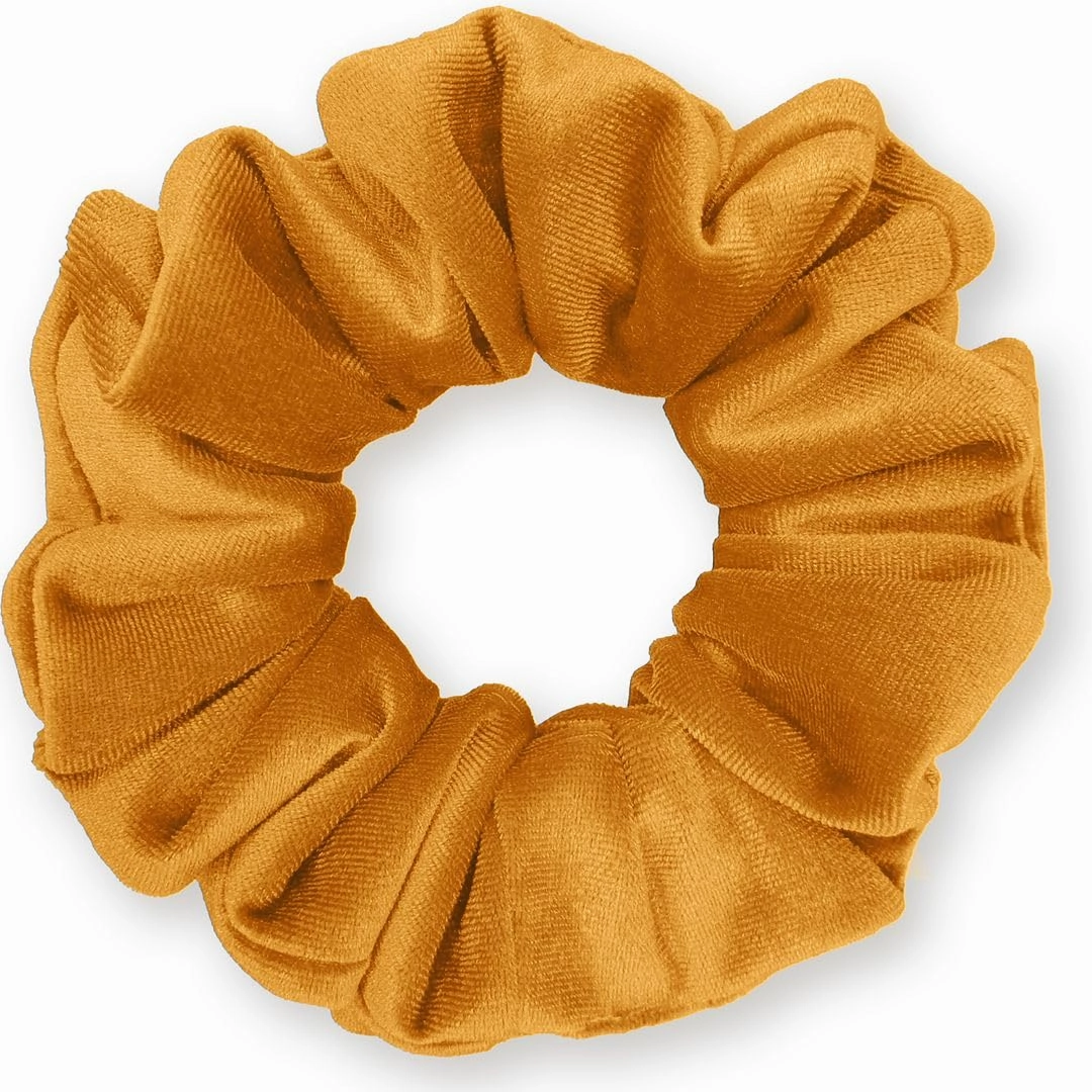 Velvet Scrunchies 3-Pack Gift Set Premium Plush Ponytail Holder Made in the USA Bronze Brown Black