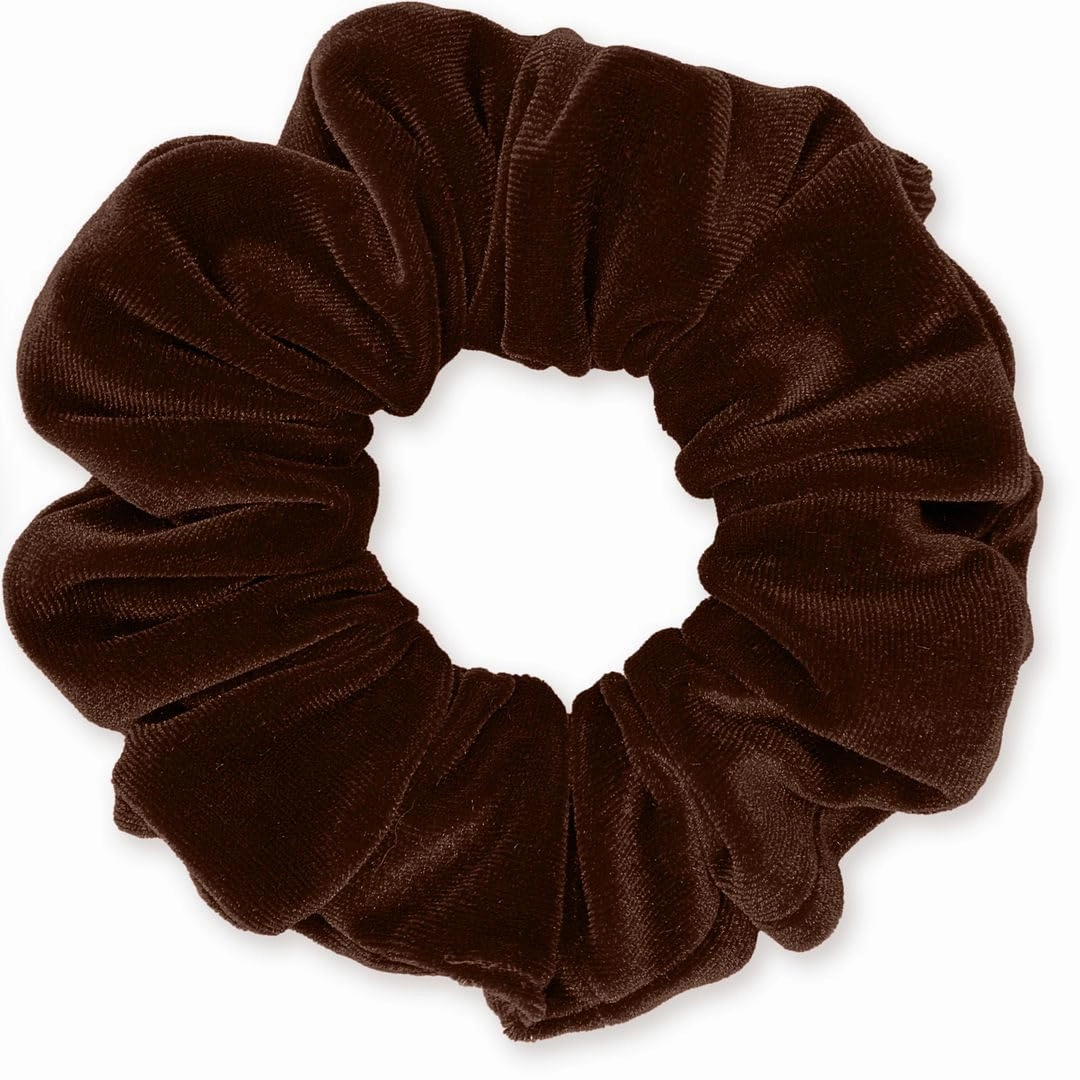 Velvet Scrunchies 3-Pack Gift Set Premium Plush Ponytail Holder Made in the USA Bronze Brown Black