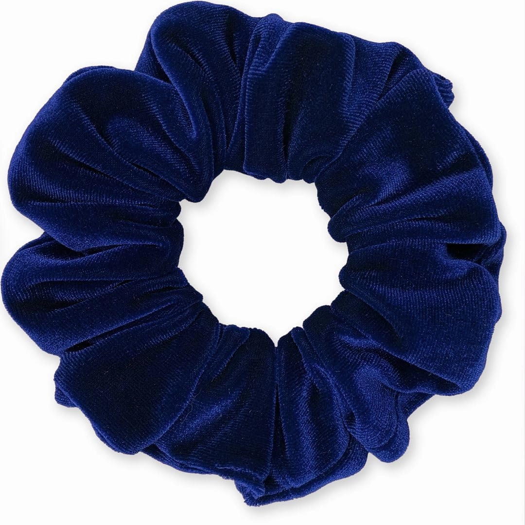 Velvet Scrunchies 3-Pack Gift Set Premium Plush Ponytail Holder Made in the USA Brown Navy Black