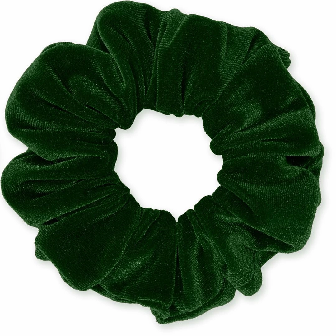Velvet Scrunchies 3-Pack Gift Set Premium Plush Ponytail Holder Made in the USA Burgundy Forest Black
