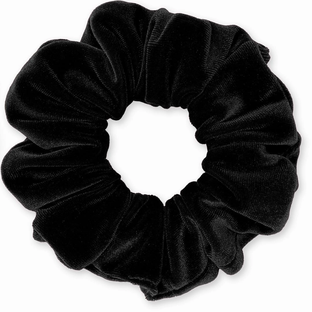 Velvet Scrunchies 3-Pack Gift Set Premium Plush Ponytail Holder Made in the USA Burgundy Forest Black