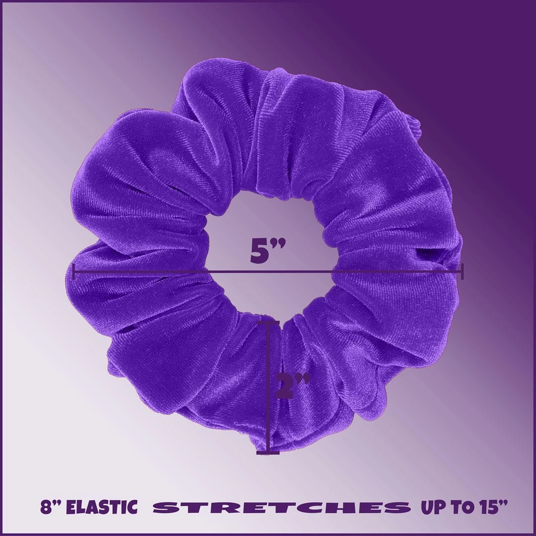 Velvet Scrunchies 3-Pack Gift Set Premium Plush Ponytail Holder Made in the USA Lilac Lavender Dark Orchid