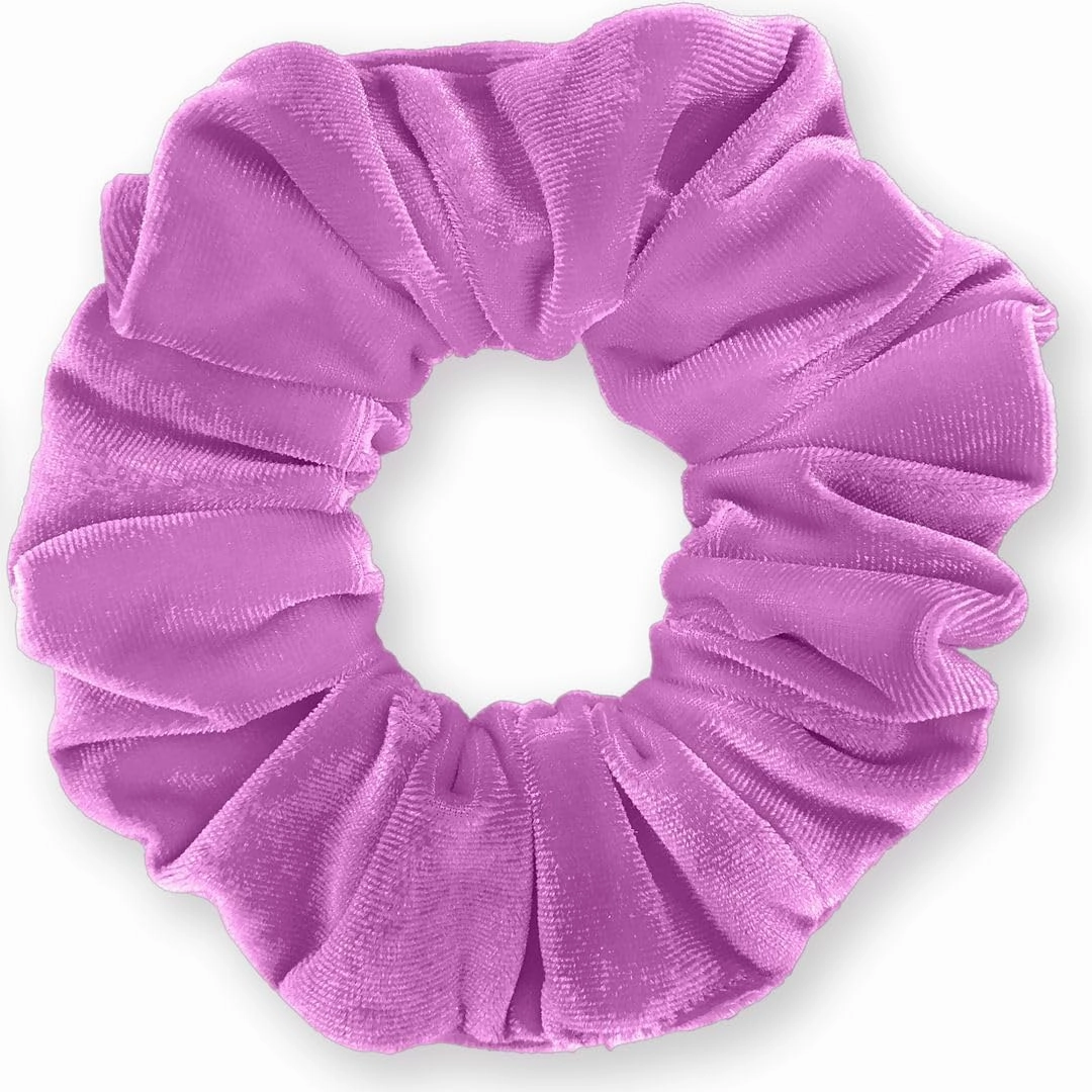 Velvet Scrunchies 3-Pack Gift Set Premium Plush Ponytail Holder Made in the USA Lilac Lavender Dark Orchid