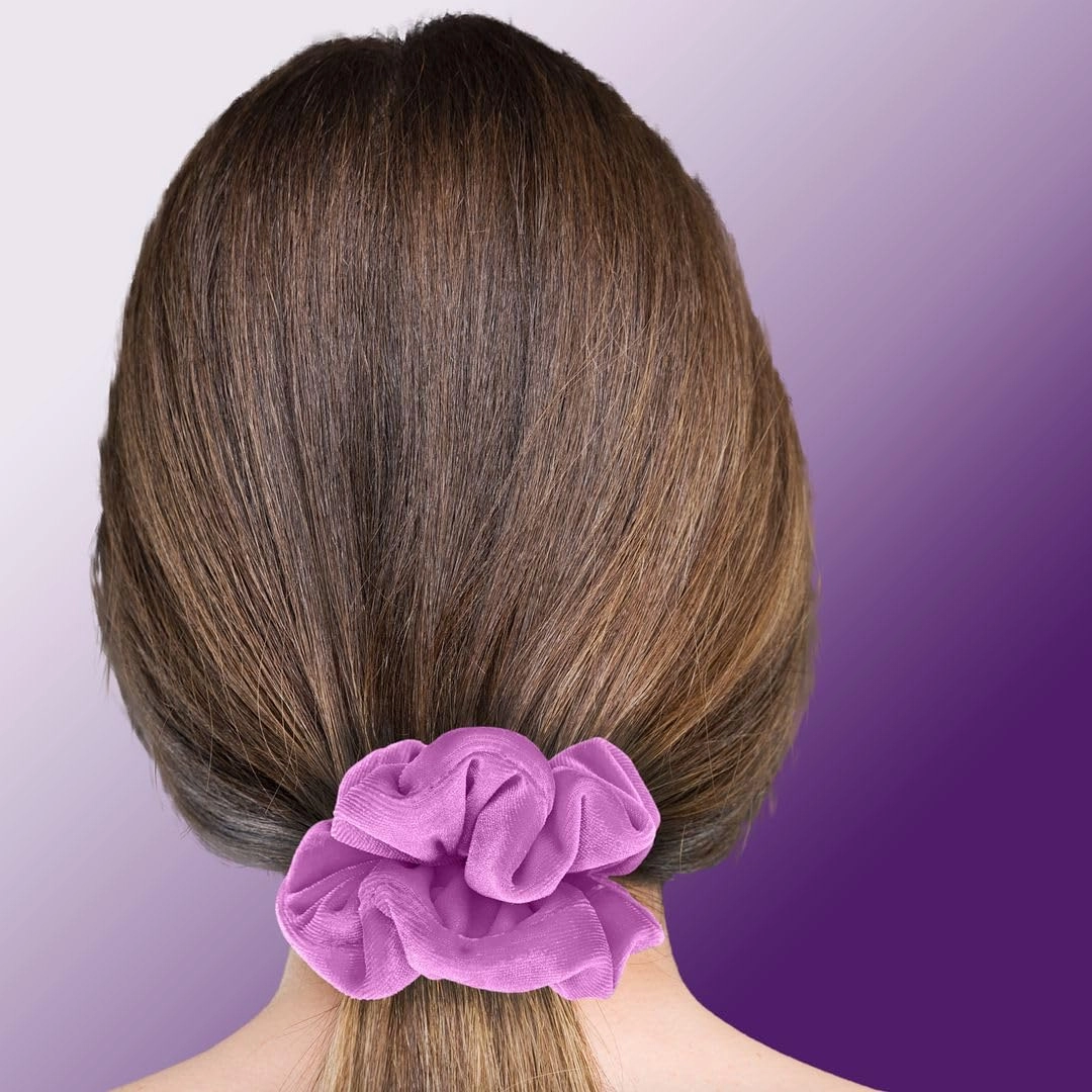 Velvet Scrunchies 3-Pack Gift Set Premium Plush Ponytail Holder Made in the USA Lilac Lavender Dark Orchid