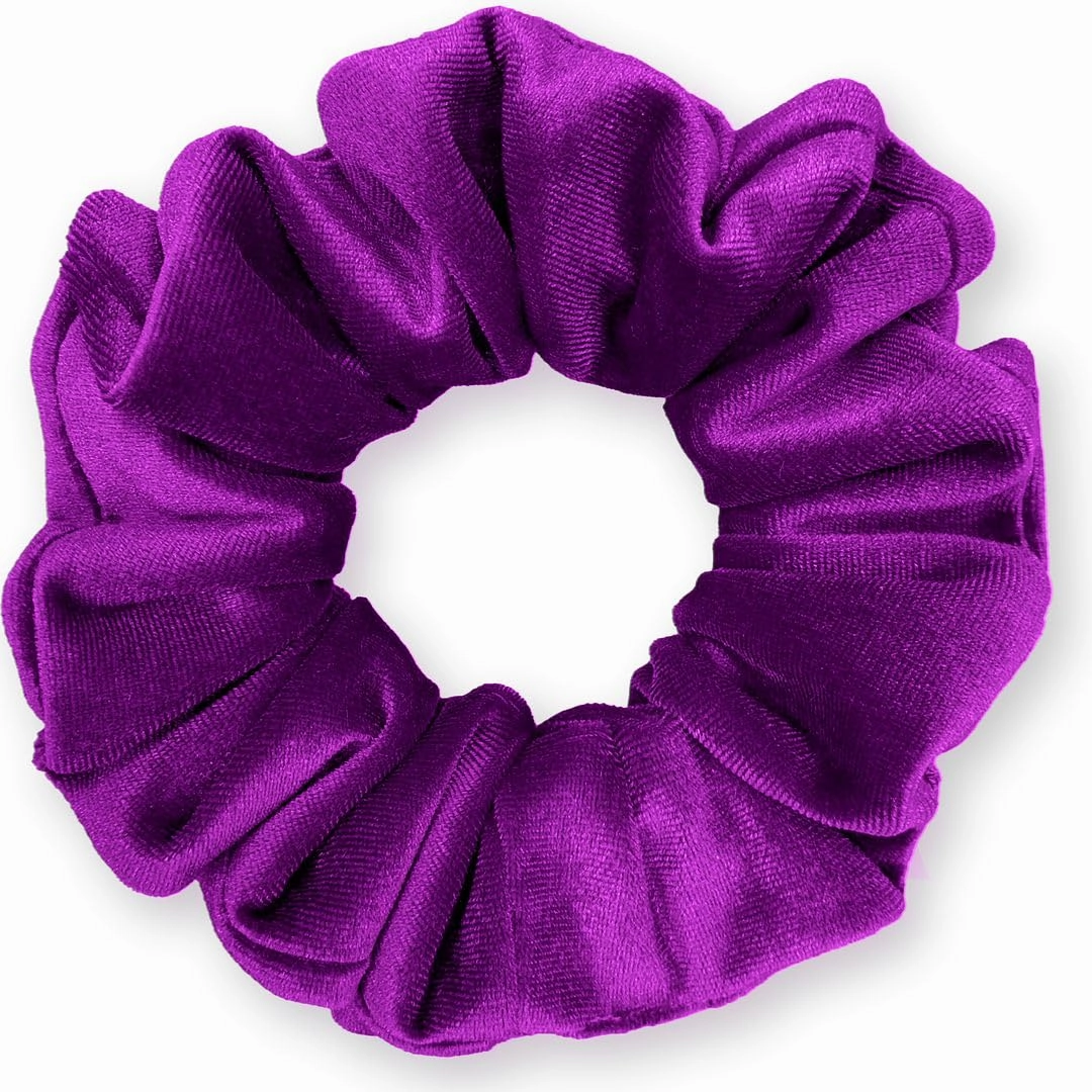 Velvet Scrunchies 3-Pack Gift Set Premium Plush Ponytail Holder Made in the USA Lilac Lavender Dark Orchid