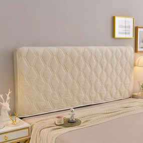 Velvet Thicken Bed Headboard Slipcover for Twin Queen Full Cal King Size, Quilted Old Headboard Cover Dustproof Protector Cover Washable
