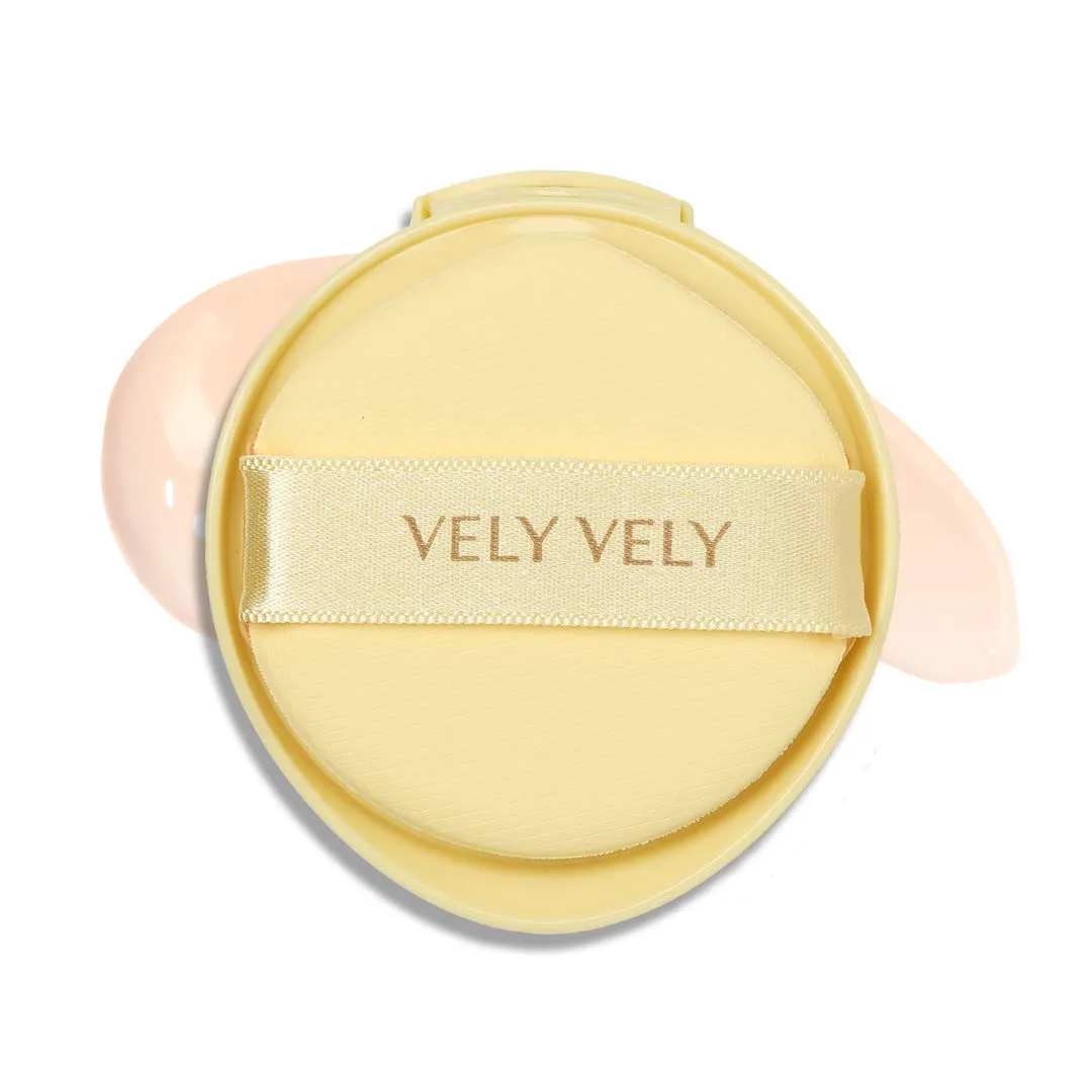 VELY VELY Aura Honey Glow Cushion - Moisturizing Foundation Glowing Hydrating Liquid Foundation Belgian Spa Water Honey Propolis All Skin Type 15g 0.53oz (#13 Fair Refill Only)
