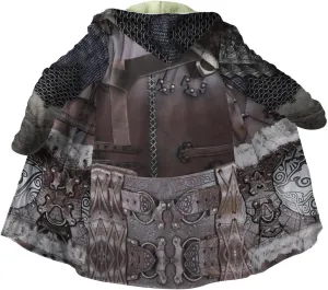 Viking Men's Wolf Hoodie Cloak, 3D Full Print Warrior Armor Tattoo, Warm Faux Cashmere Coat, Winter Jacket, Parka Bathrobe
