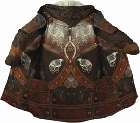 Viking Warrior Armor Imitation Cashmere Men Hooded Cloak Coat, Norse 3D Printing Winter Warm Jacket