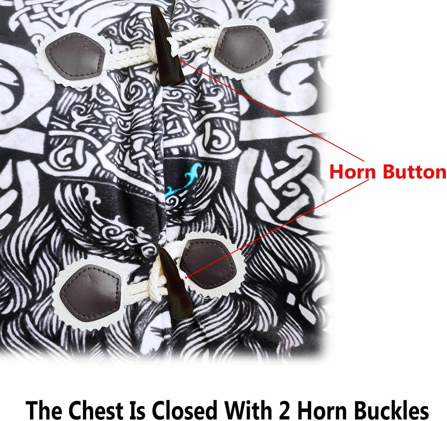 Viking Warrior Armor Imitation Cashmere Men Hooded Cloak Coat, Norse 3D Printing Winter Warm Jacket