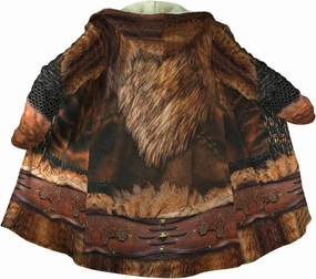 Viking Warrior Armor Imitation Cashmere Men Hooded Cloak Coat, Norse 3D Printing Winter Warm Jacket