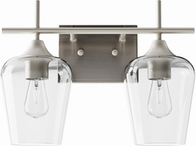 VONLUCE Bathroom Vanity Light, 2 Light Bathroom Light Fixture Over Mirror, Bathroom Wall Lamp with Clear Glass, Modern Brushed Nickel Vanity Lighting fixtures for Bathroom, Bedroom, Hallway
