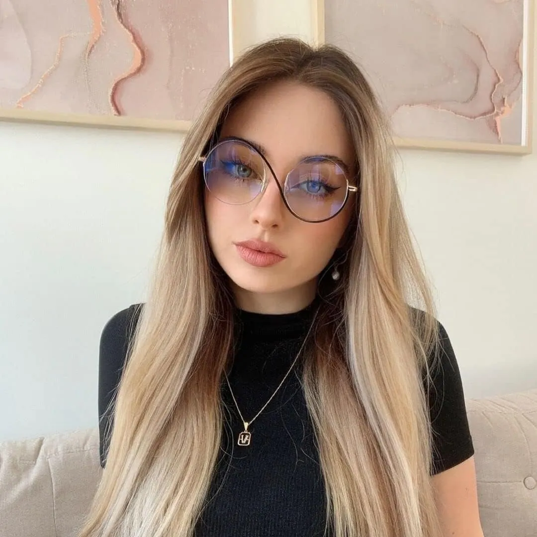 VOOGLAM Glasses for Women Round Clear Lens Frame Manley
