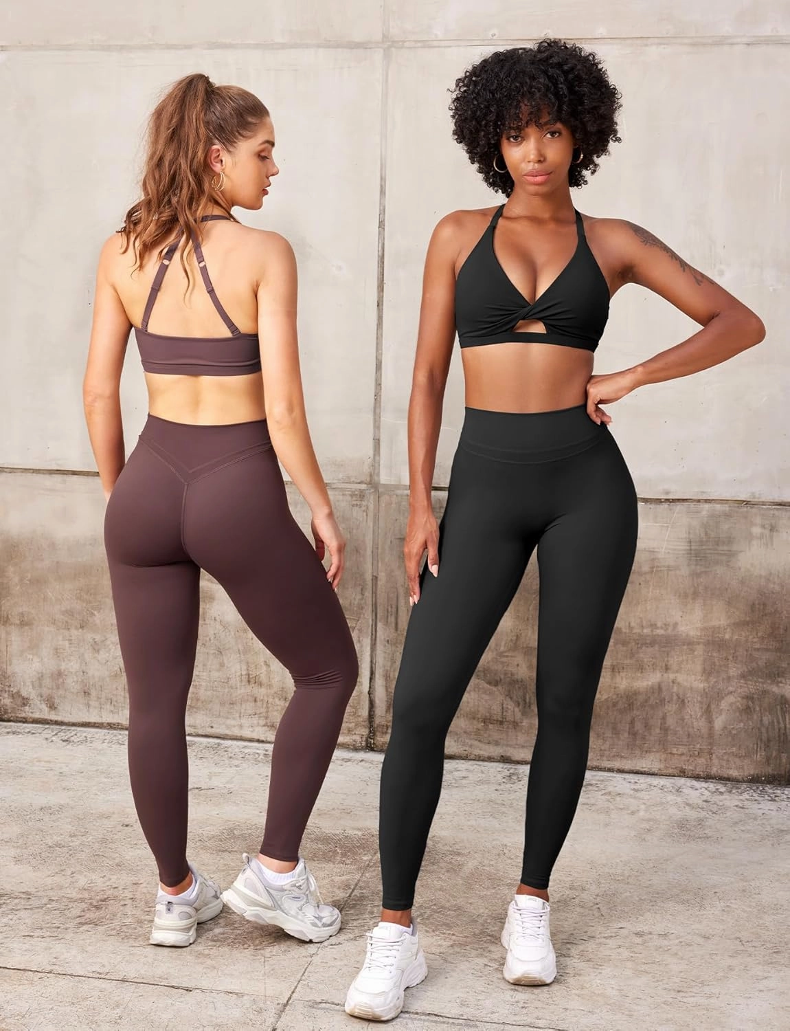 VOYJOY Womens Scrunch Workout Leggings Compression Butt Lifting Mid High Waist 26 Inches Seamless V Back Yoga Pants