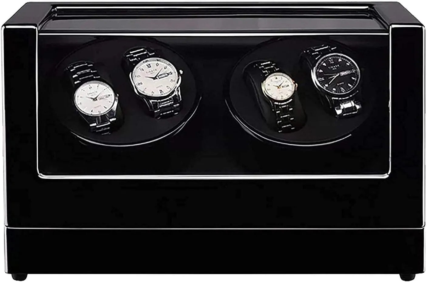 Watch Winder 4 0 Wooden Automatic Watch Winder?Storage Box Transparent Cover Wrist Mechanical Watch Winding Box,