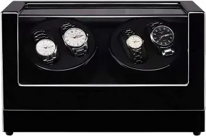 Watch Winder Watch Winder 4 0 Wooden Automatic Watch Winder Storage Box Transparent Cover Wrist Mechanical Watch Winding Box Double H Watch Winder