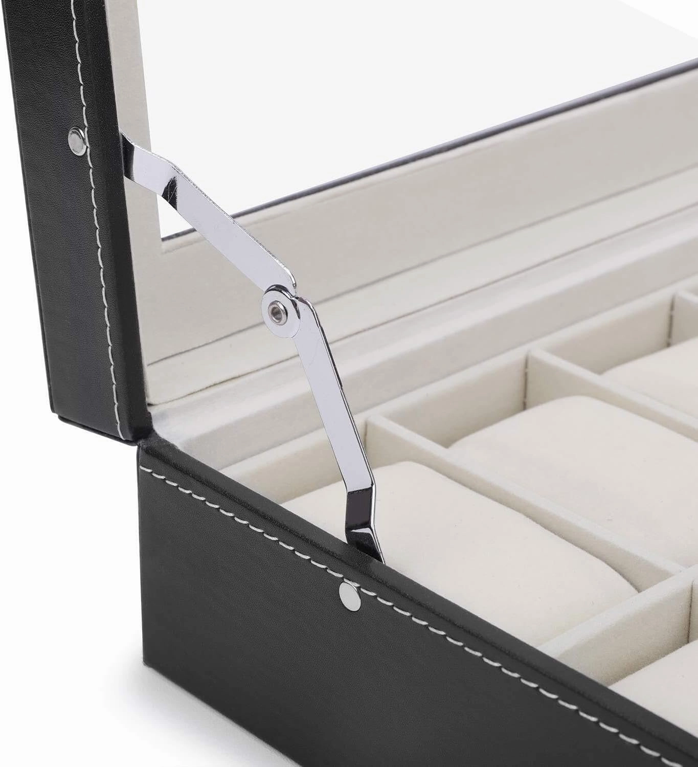 Watch Box Organizer for Men – 24 Slot Lockable Display Case with Acrylic Lid, Faux Leather Jewelry Storage(Gold-1)