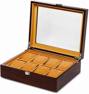 Watch Storage Box Mechanical Watch Storage Box Watch Display Box Household Large-Capacity sunroof with Lock Made of Pure Solid Wood (3/5/6/8/10/12/18 Watch Position)